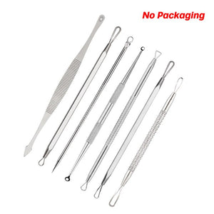 7PCS/set Stainless Steel Comedone Acne Blackhead Remover